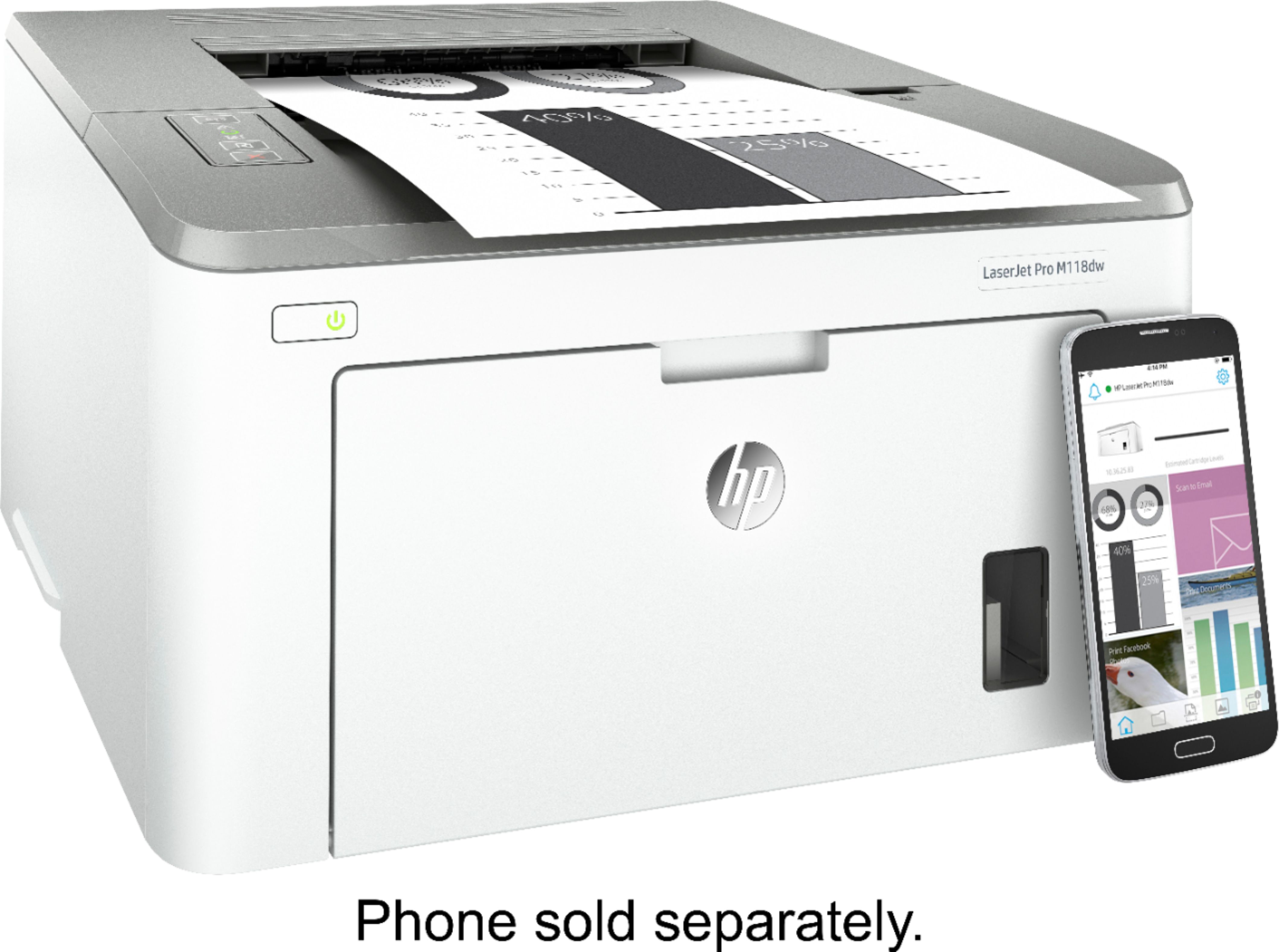 Halvkreds Sprog Sanktion Best Buy: HP LaserJet Pro M118DW Wireless Black-and-White Laser Printer  Off-White And Gray M118DW