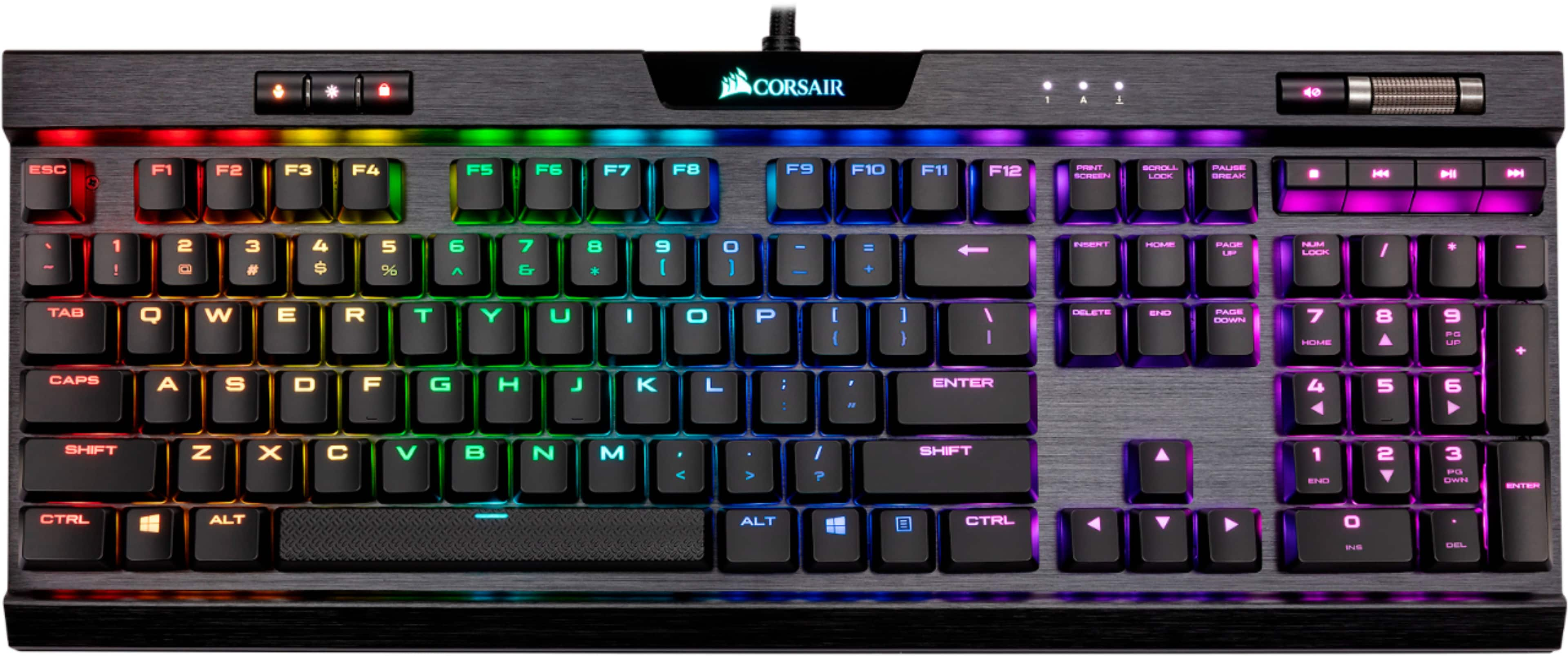 CORSAIR K70 RGB MK.2 LOW PROFILE RAPIDFIRE Full-size Mechanical Cherry MX LOW PROFILE Gaming Keyboard Black - Best Buy