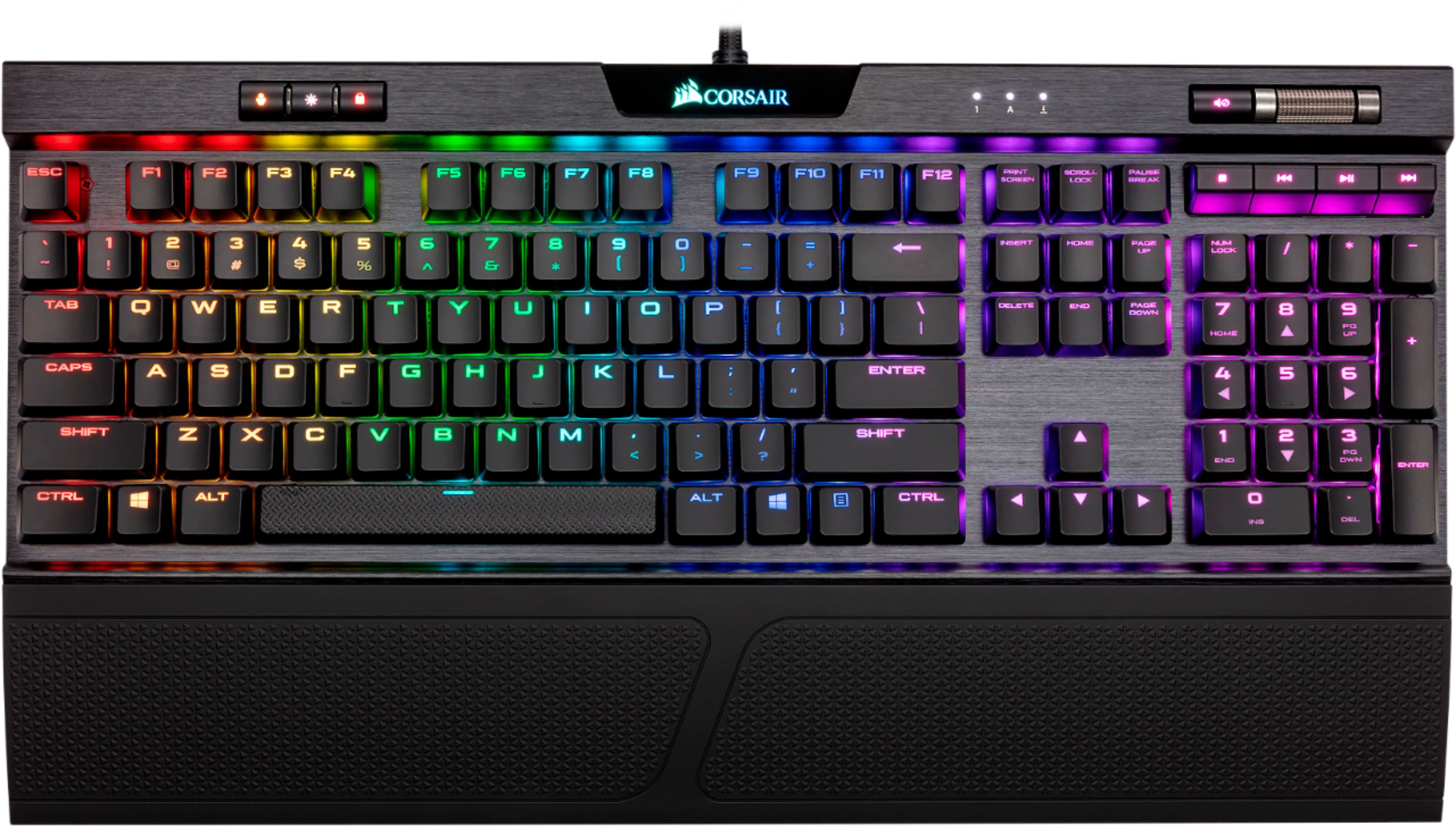 Alt View 11. CORSAIR - K70 RGB MK.2 LOW PROFILE RAPIDFIRE Full-size Wired Mechanical Cherry MX LOW PROFILE Speed Switch Gaming Keyboard - Black.