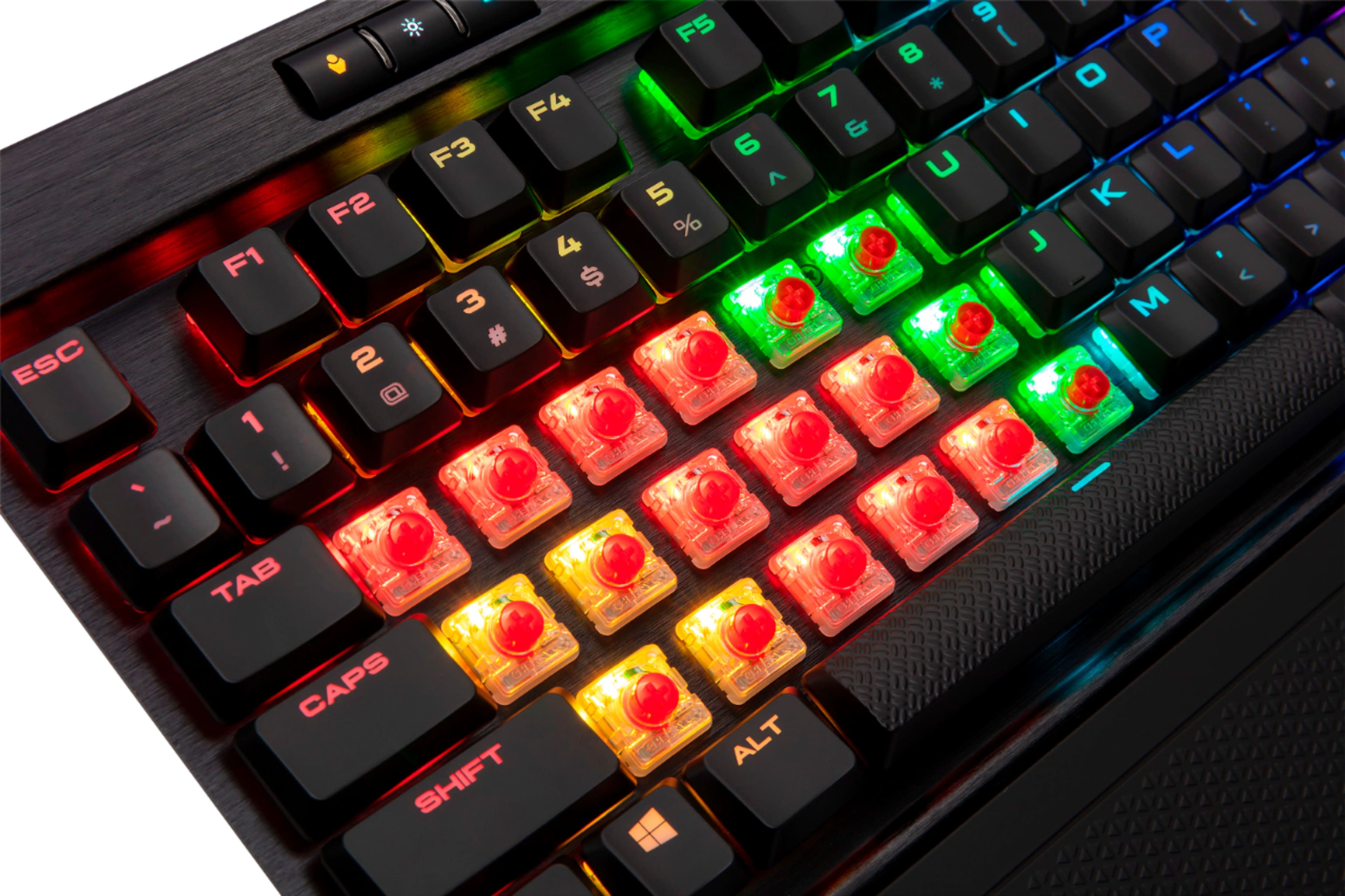 Alt View 14. CORSAIR - K70 RGB MK.2 LOW PROFILE RAPIDFIRE Full-size Wired Mechanical Cherry MX LOW PROFILE Speed Switch Gaming Keyboard - Black.