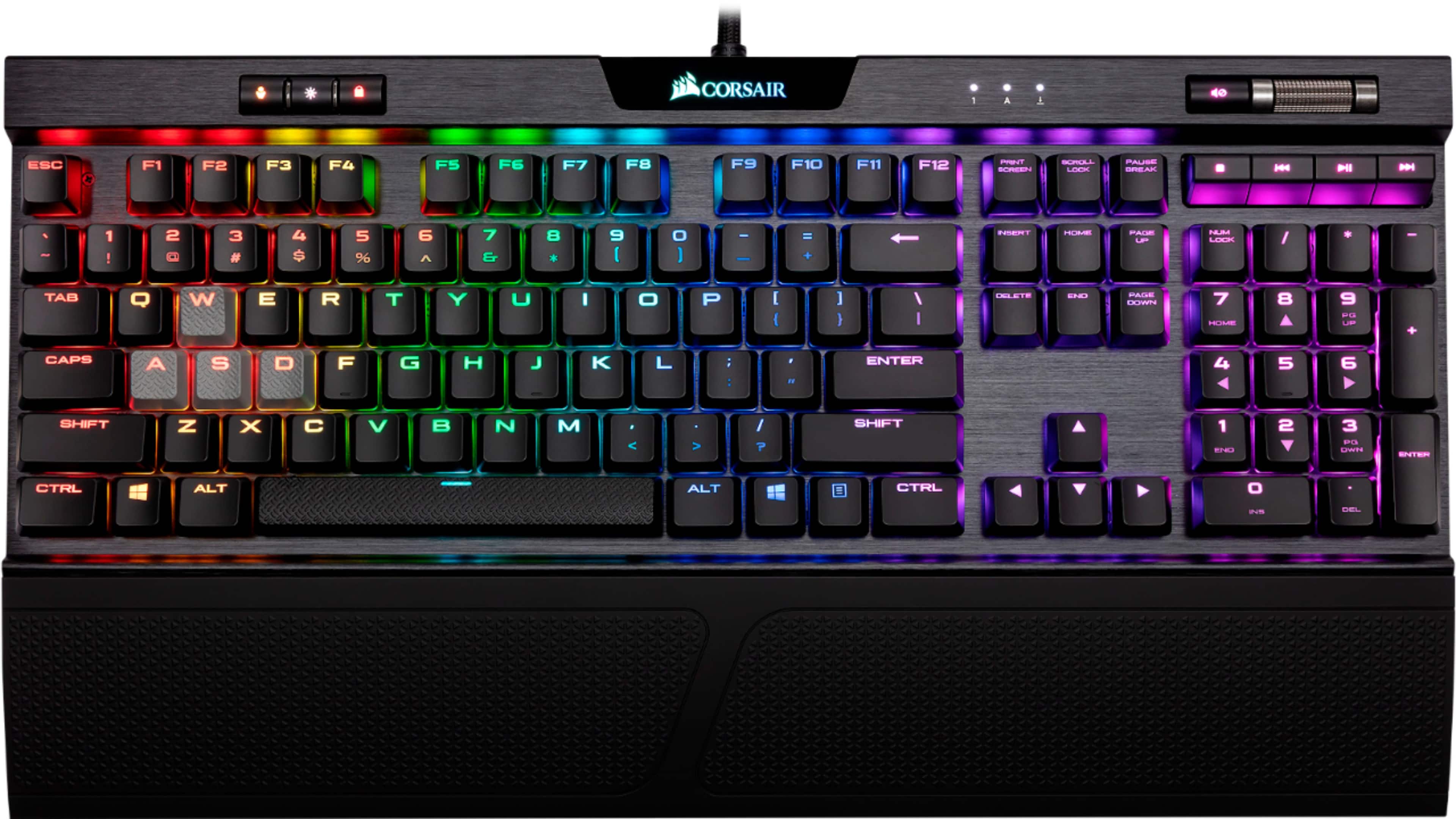 Alt View 15. CORSAIR - K70 RGB MK.2 LOW PROFILE RAPIDFIRE Full-size Wired Mechanical Cherry MX LOW PROFILE Speed Switch Gaming Keyboard - Black.