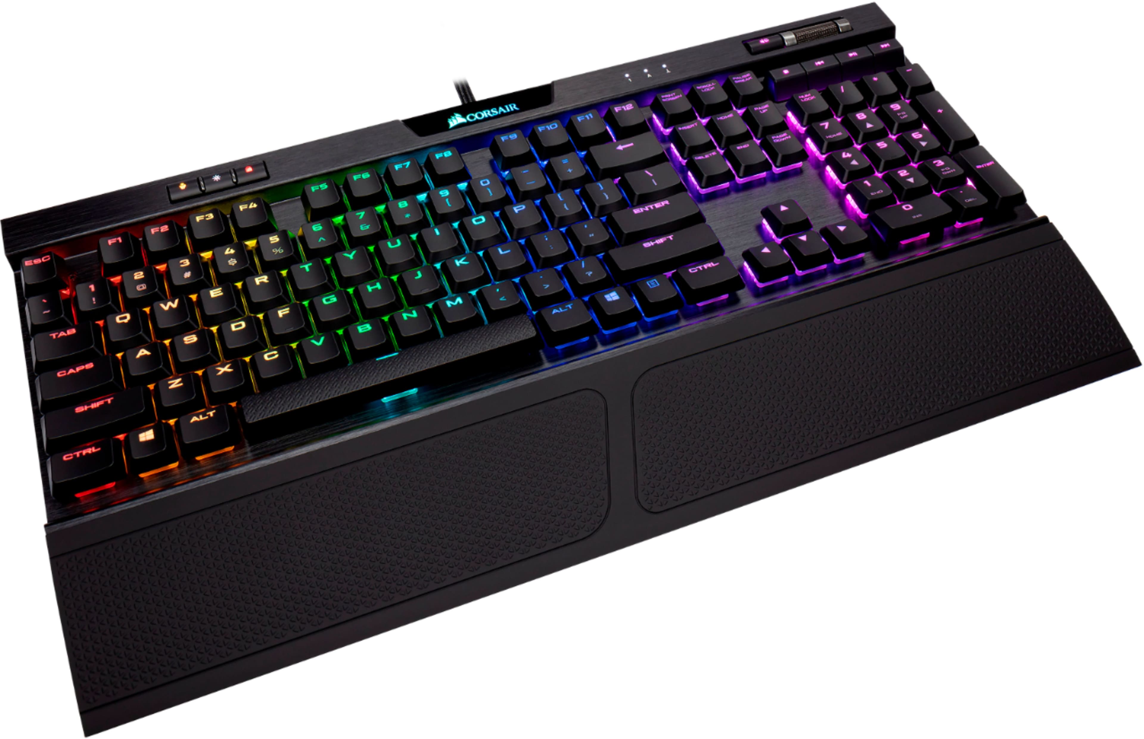 Alt View 16. CORSAIR - K70 RGB MK.2 LOW PROFILE RAPIDFIRE Full-size Wired Mechanical Cherry MX LOW PROFILE Speed Switch Gaming Keyboard - Black.