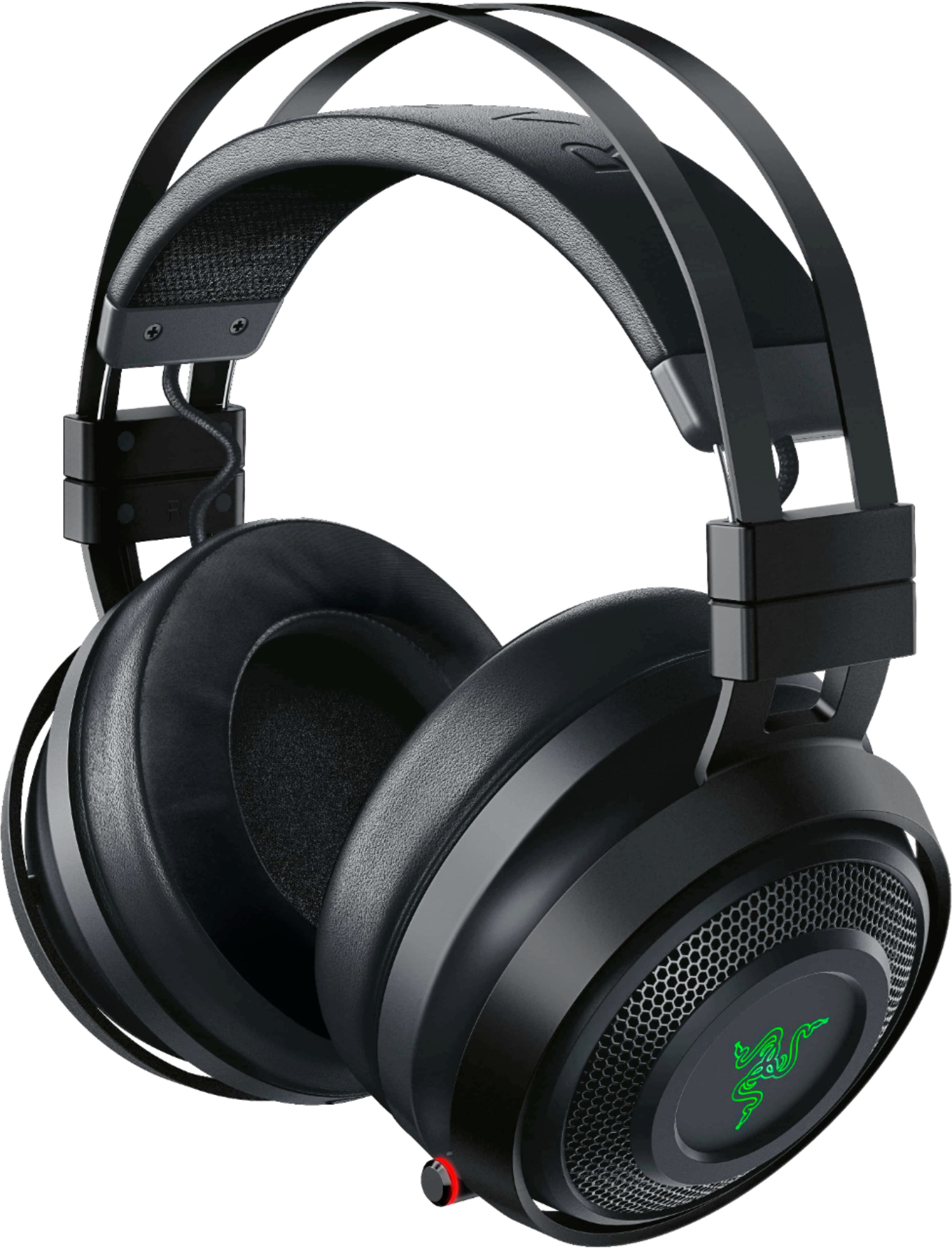 Angle View: Razer - Nari Ultimate Wireless THX Spatial Audio Gaming Headset for PC, PS5, and PS4 - Gunmetal