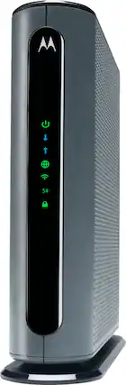 Left. Motorola - MG7700 24x8 DOCSIS 3.0 Cable Modem + AC1900 Router - Black.
