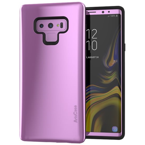 Angle View: ArtsCase - StrongFit Case for Samsung Galaxy Note9 - Black/Lavender Purple