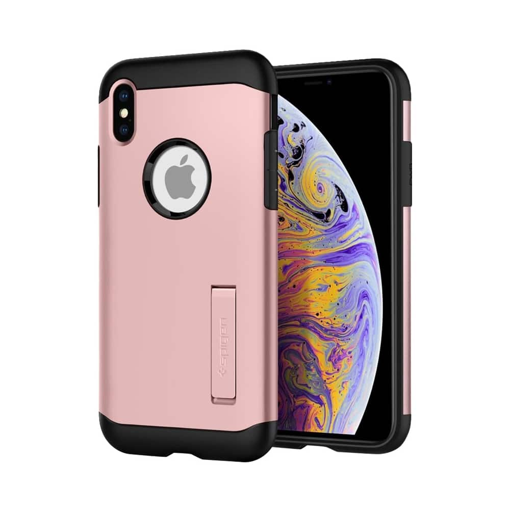 slim armor case for apple iphone xs max - rose gold