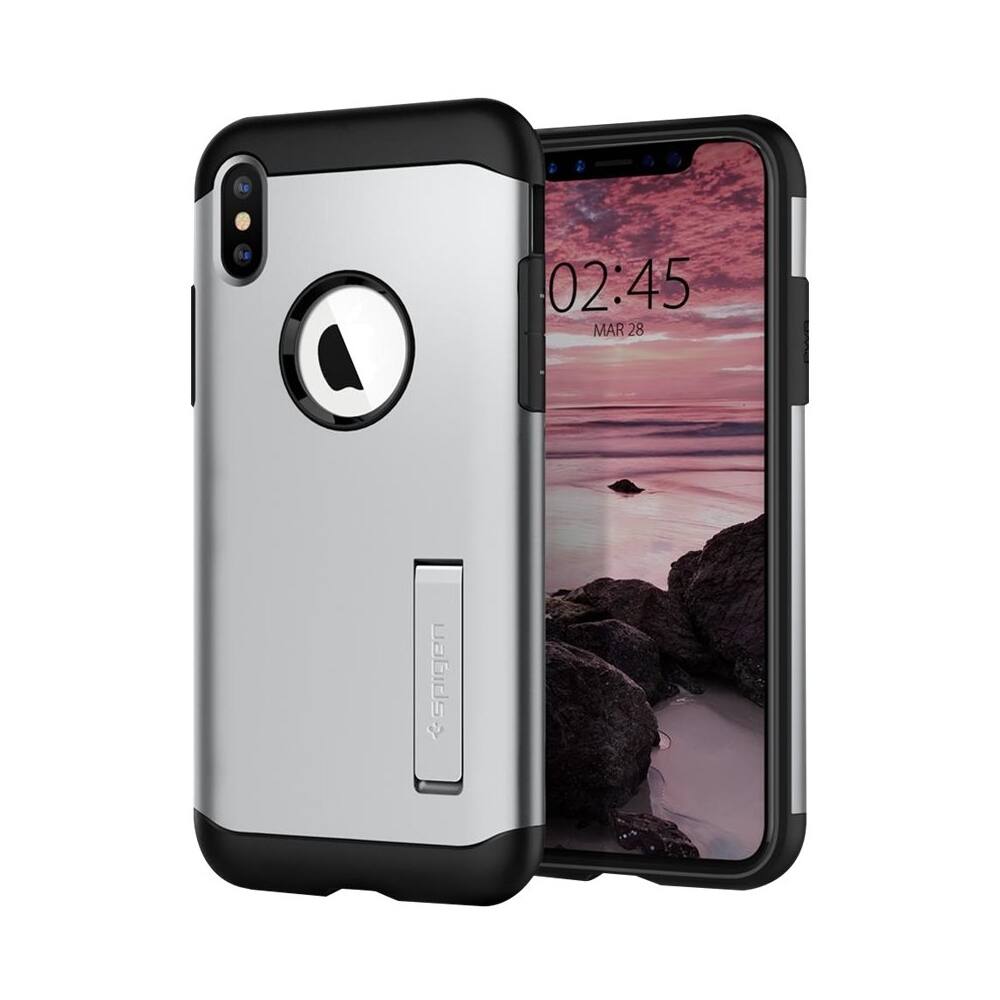 slim armor case for apple iphone xs - satin silver slim armor case for apple iphone xs - satin silver