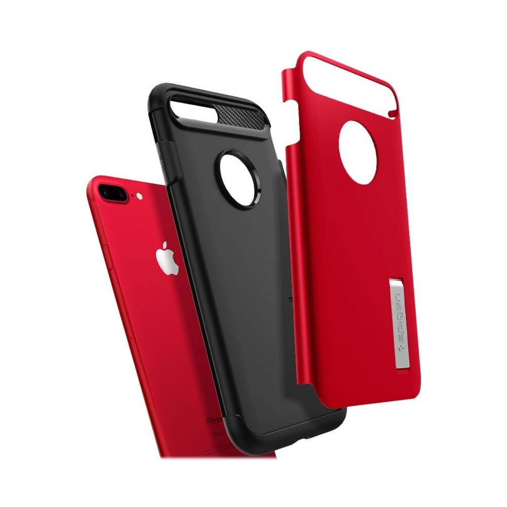slim armor case for apple iphone 7 plus and 8 plus - crimson red