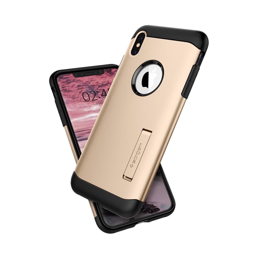 slim armor case for apple iphone xs max - champagne gold