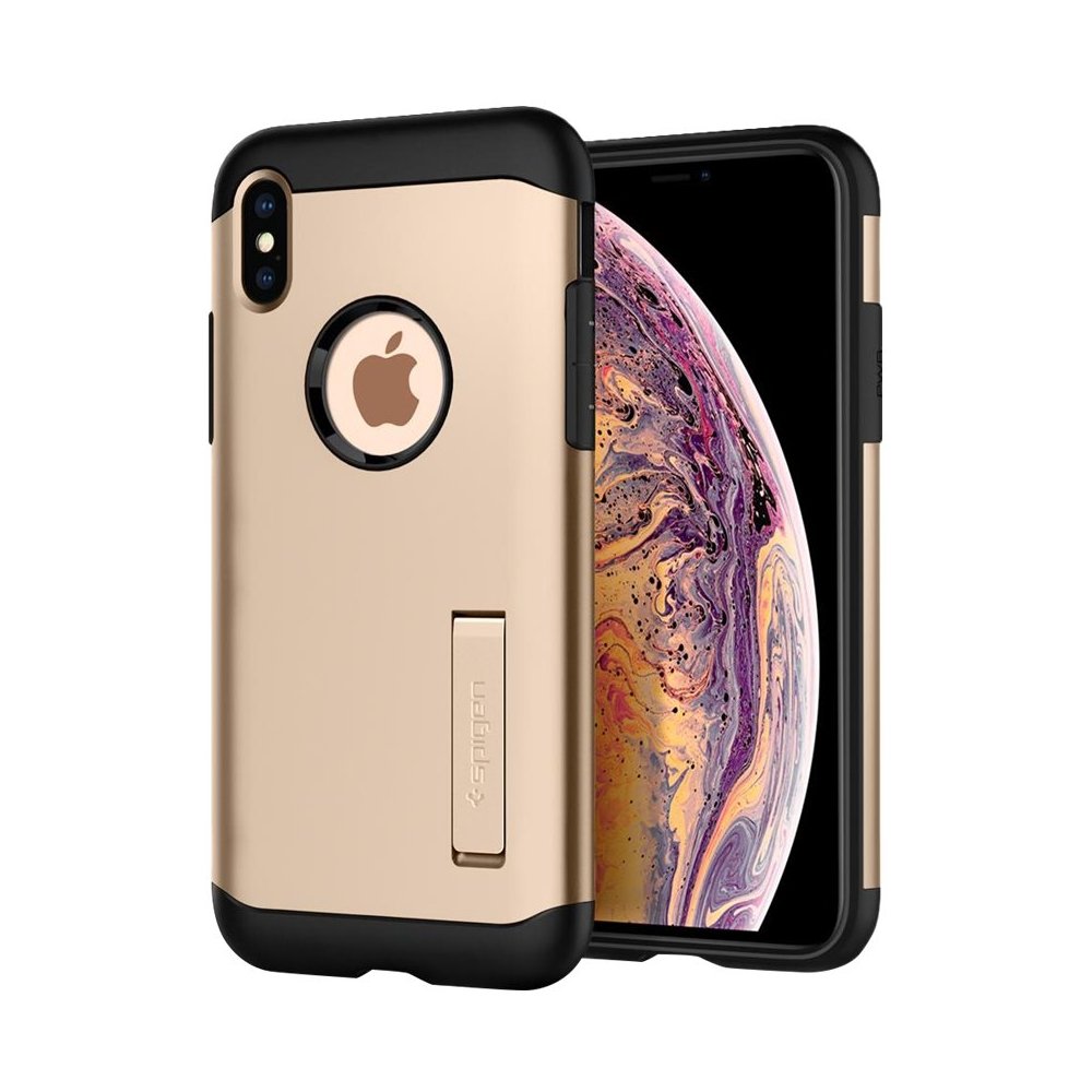slim armor case for apple iphone xs max - champagne gold
