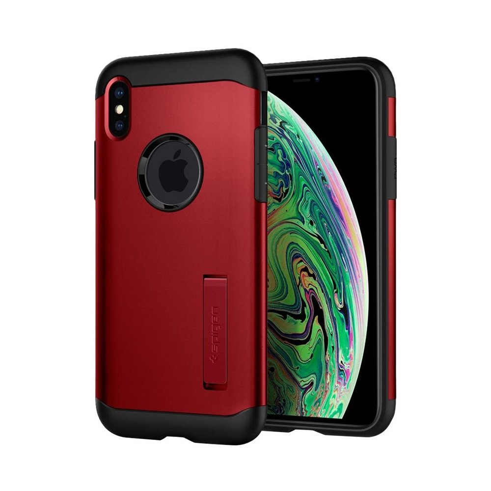 slim armor case for apple iphone xs max - merlot red