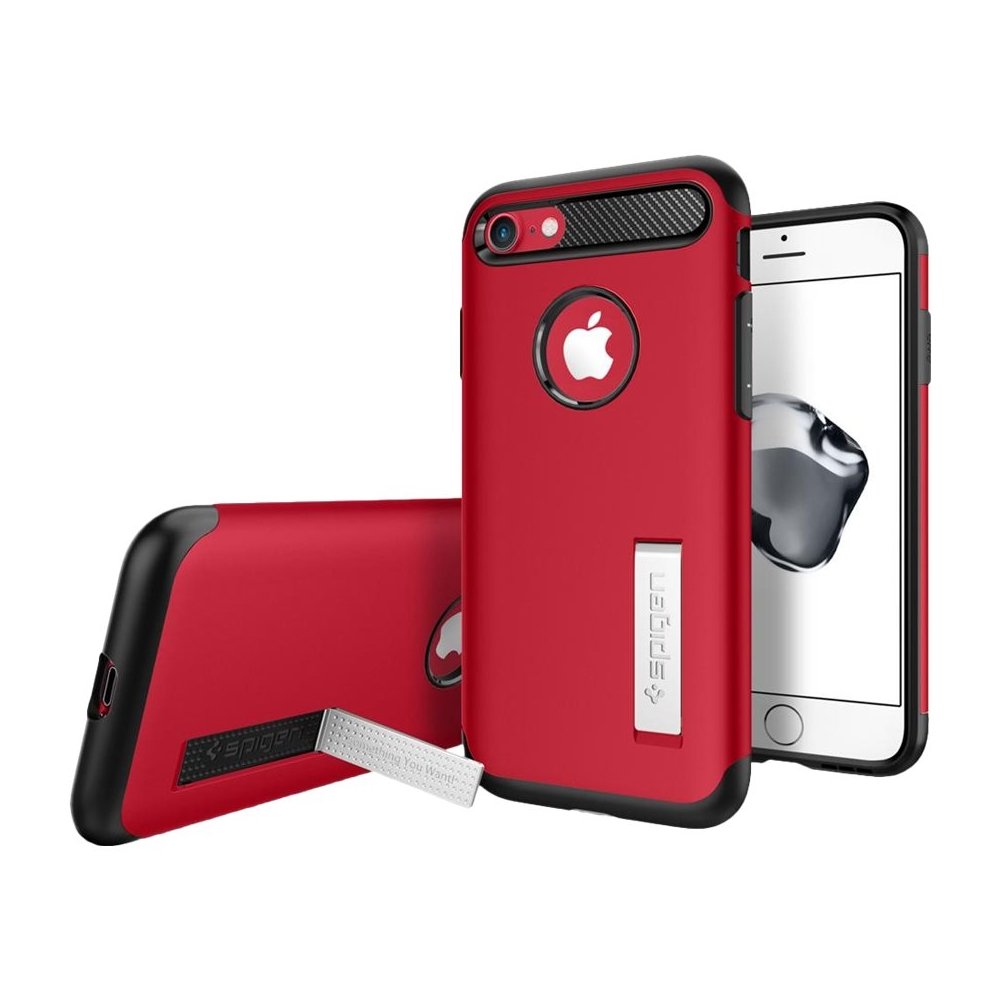 slim armor case for apple iphone 7 and 8 - crimson red