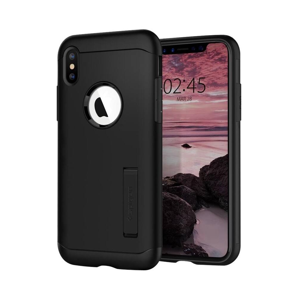 slim armor case for apple iphone xs - black