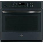 Front. GE - Profile 30" Built-In Single Electric Convection Wall Oven - Black Slate.
