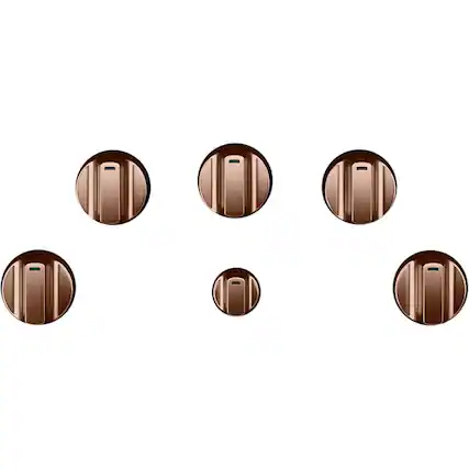Front. Café - Control Knob for Electric Cooktops - Brushed Copper.