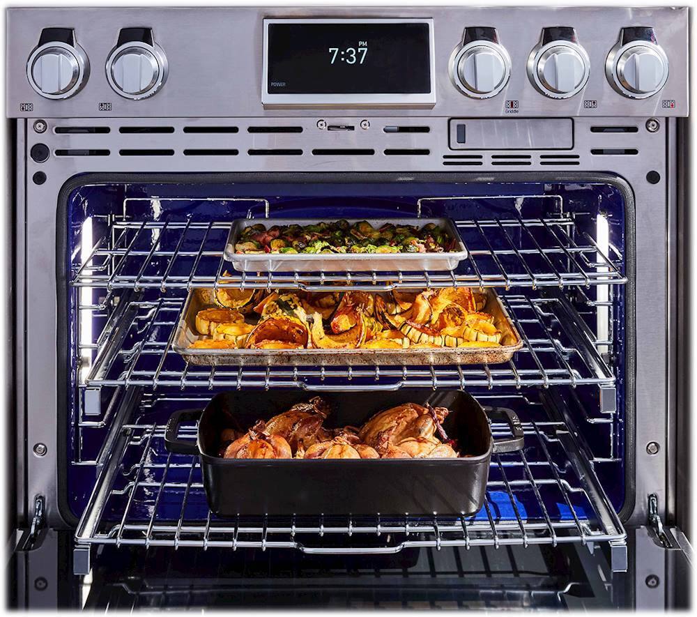 Alt View 13. Signature Kitchen Suite - 6.3 Cu. Ft. Self-Cleaning Freestanding Dual Fuel Convection Range.