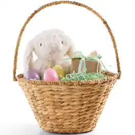 Best Choice Products - Easter Basket, Small Woven Easter Basket for Kids w/ Collapsible Handle, Tapered Shape - Natural