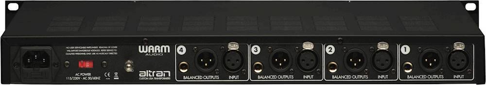 Back. Warm Audio - Four-Channel Microphone Preamplifier - Black.