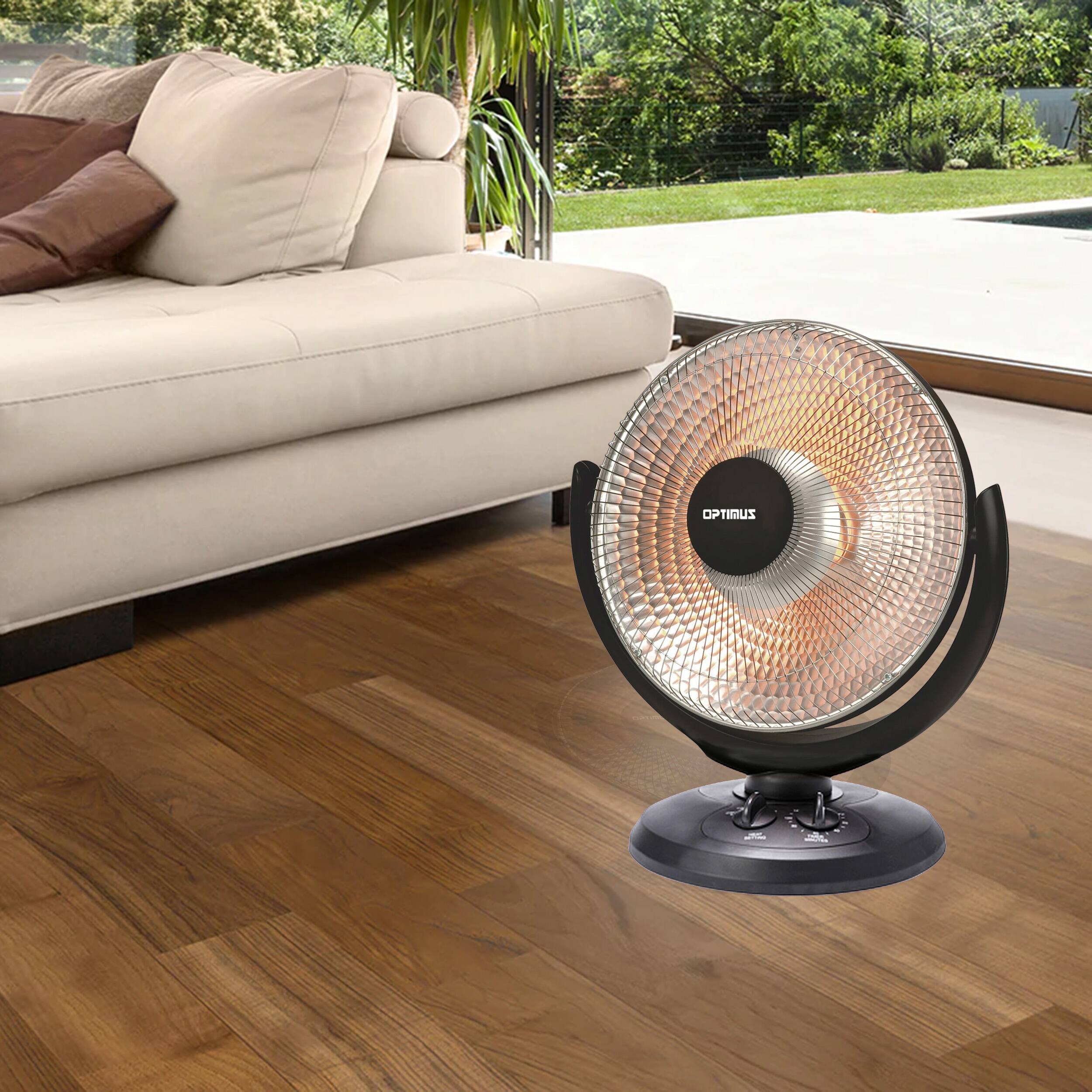 Alt View 2. Optimus - Optimus 14 Inch Oscillating Dish Heater in Black - Black.
