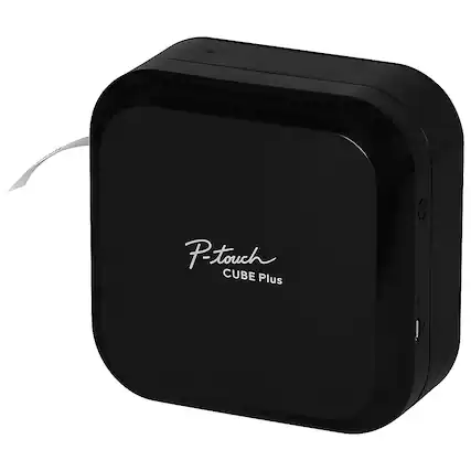 Front. Brother - P-Touch CUBE Plus PT-P710BT Versatile Label Maker with Bluetooth Wireless Technology - Black.