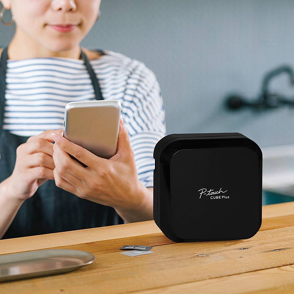 Alt View 13. Brother - P-Touch CUBE Plus PT-P710BT Versatile Label Maker with Bluetooth Wireless Technology - Black.