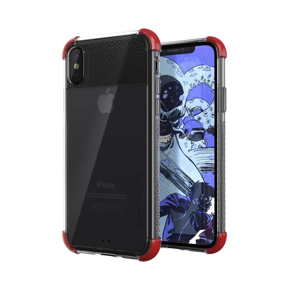 covert2 case for apple iphone xs max - red/crystal clear covert2 case for apple iphone xs max - red/crystal clear