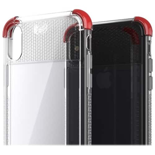 covert2 case for apple iphone xs max - red/crystal clear covert2 case for apple iphone xs max - red/crystal clear