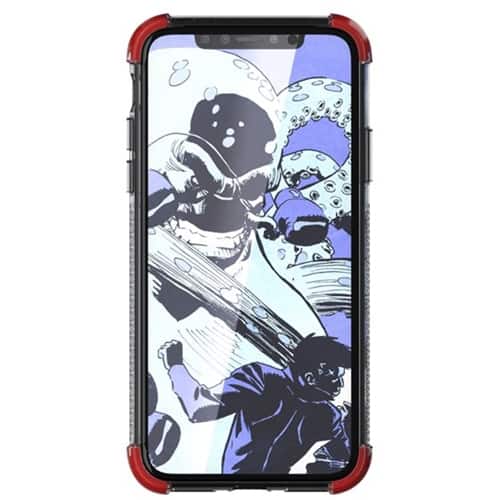 covert2 case for apple iphone xs - red/crystal clear covert2 case for apple iphone xs - red/crystal clear