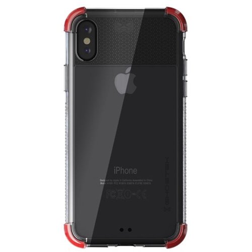 covert2 case for apple iphone xs - red/crystal clear
