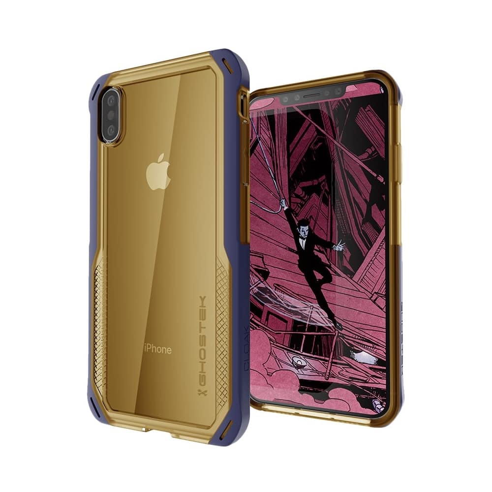 cloak case for apple iphone xs - blue/gold