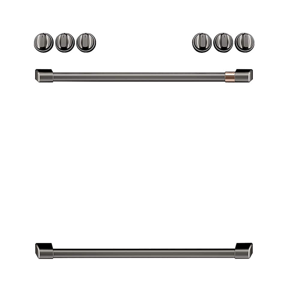 Front Control Electric Knobs and Handles for Café Electric Ranges - Brushed Black - Front_Zoom