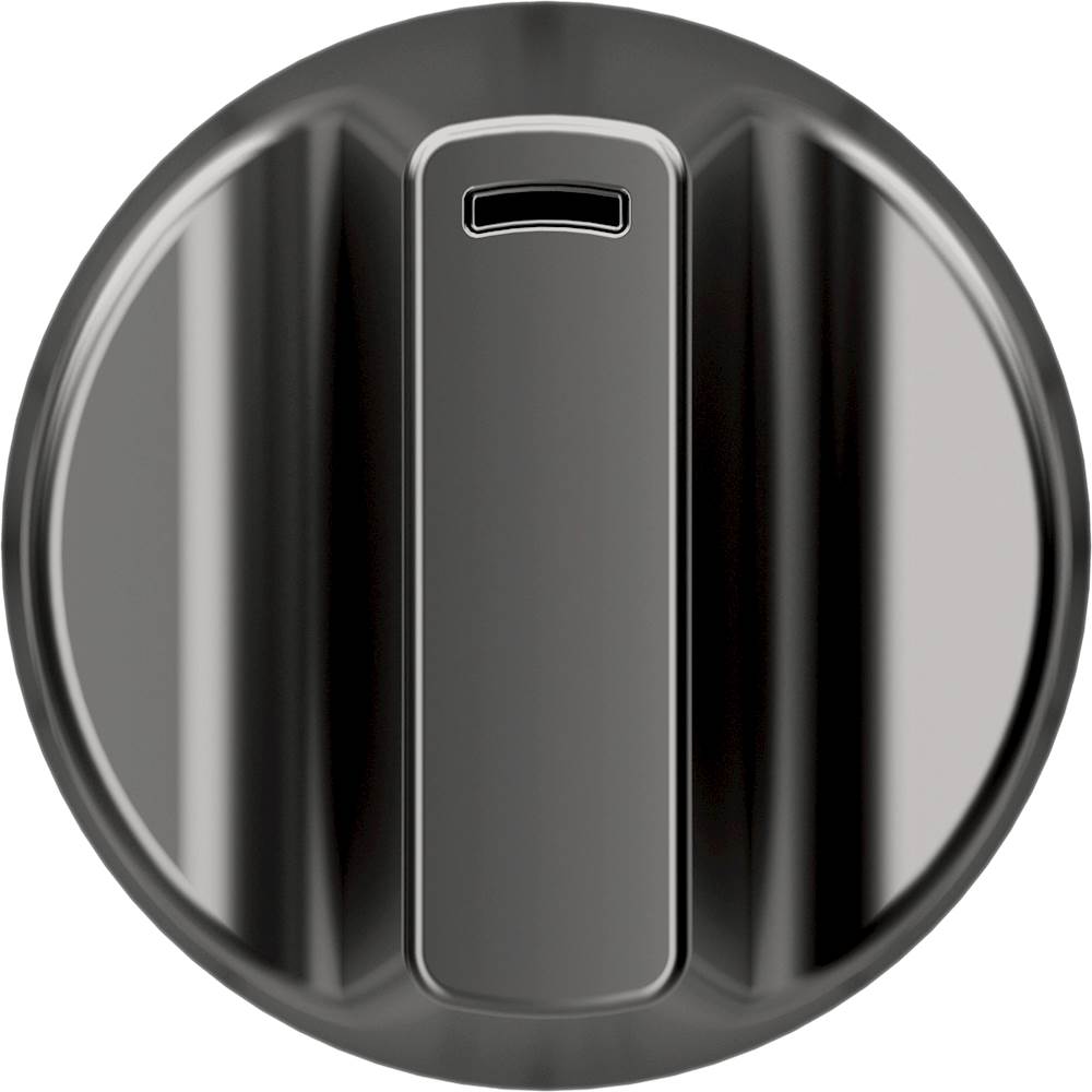 Angle View: Front Control Electric Knobs and Handles for Café Electric Ranges - Brushed Black