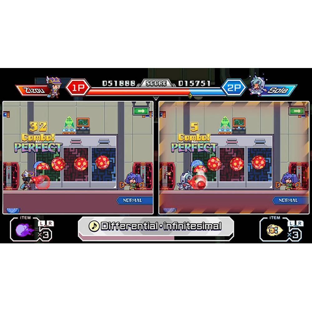 The image shows a video game with two different gameplay scenarios. In one scenario, the player is fighting against a character named Zizou, while in the other scenario, the player is fighting against Sola. The gameplay involves a character with a baseball bat, and the player is trying to achieve a perfect combo by hitting multiple targets. The image also shows the player's progress in terms of the number of targets hit and the number of combos achieved.