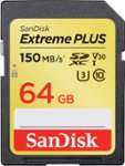 Front Zoom. SanDisk - Extreme PLUS 64GB SDXC UHS-I Memory Card.