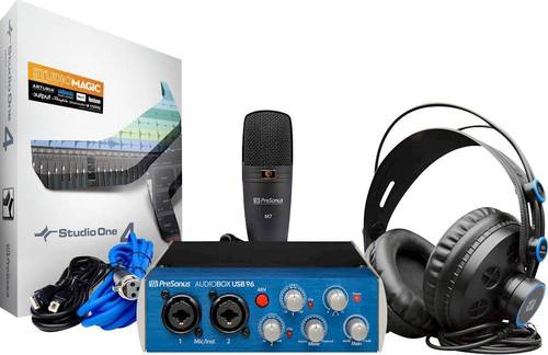 PreSonus AudioBox 96 Studio USB 2.0 Recording Bundle with Interface, Headphones, Microphone and Studio One Artist and Ableton Live Lite DAW Recording Software