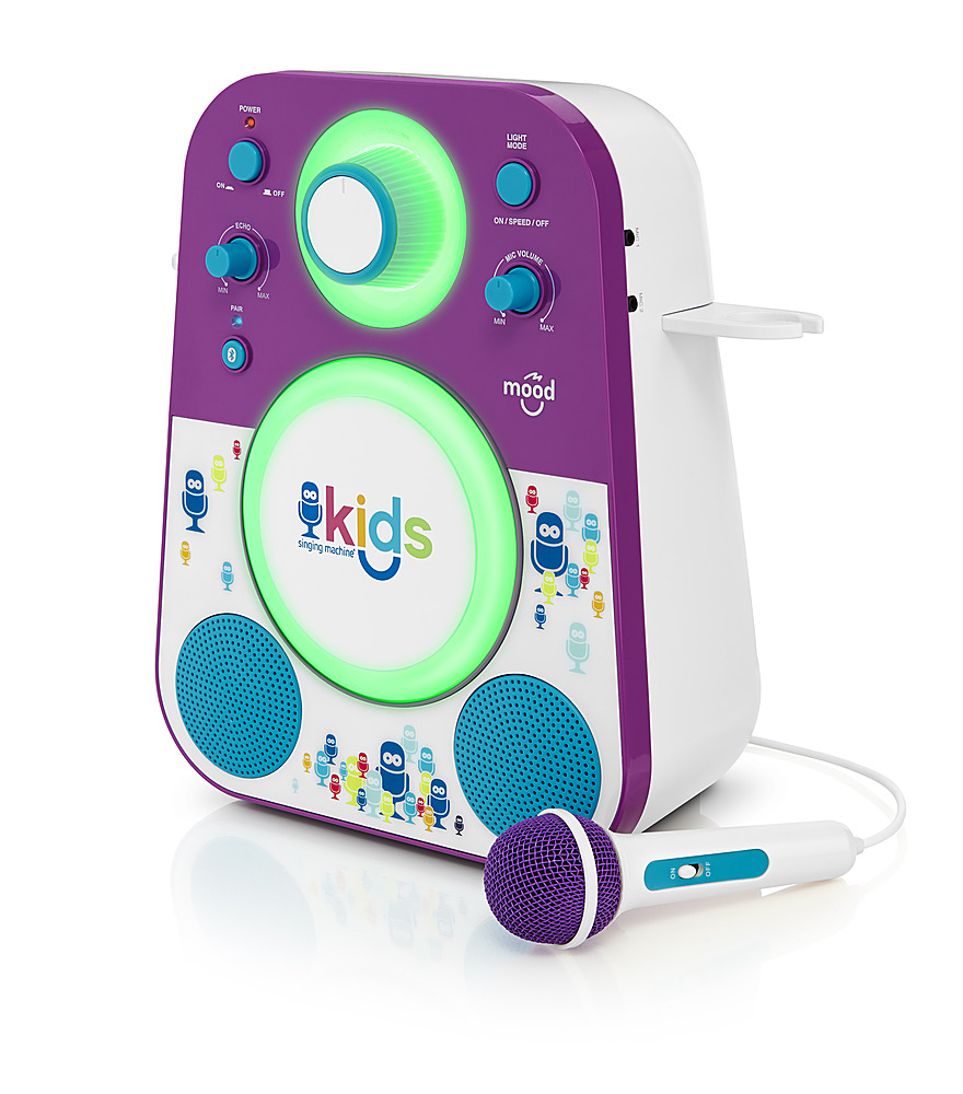 Angle View: Singing Machine - Kids Mood Bluetooth Karaoke System - Purple