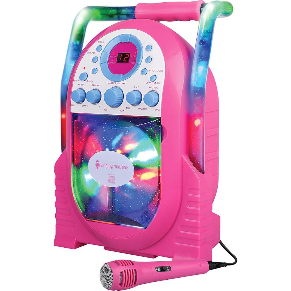 Left. Singing Machine - Portable CD+G Karaoke System - Pink.