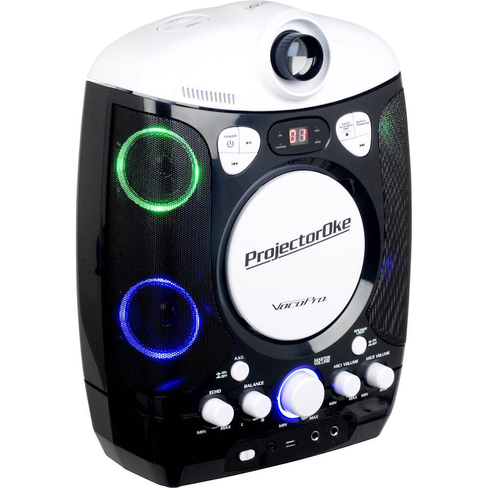 Angle. VocoPro - CD+G/Bluetooth Karaoke System - White/Black.