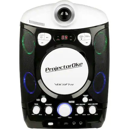 Front. VocoPro - CD+G/Bluetooth Karaoke System - White/Black.
