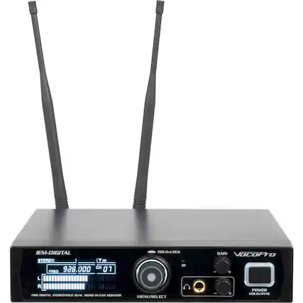 Front. VocoPro - Professional Digital Stereo/Dual Mono In-Ear Monitor System - Gray.