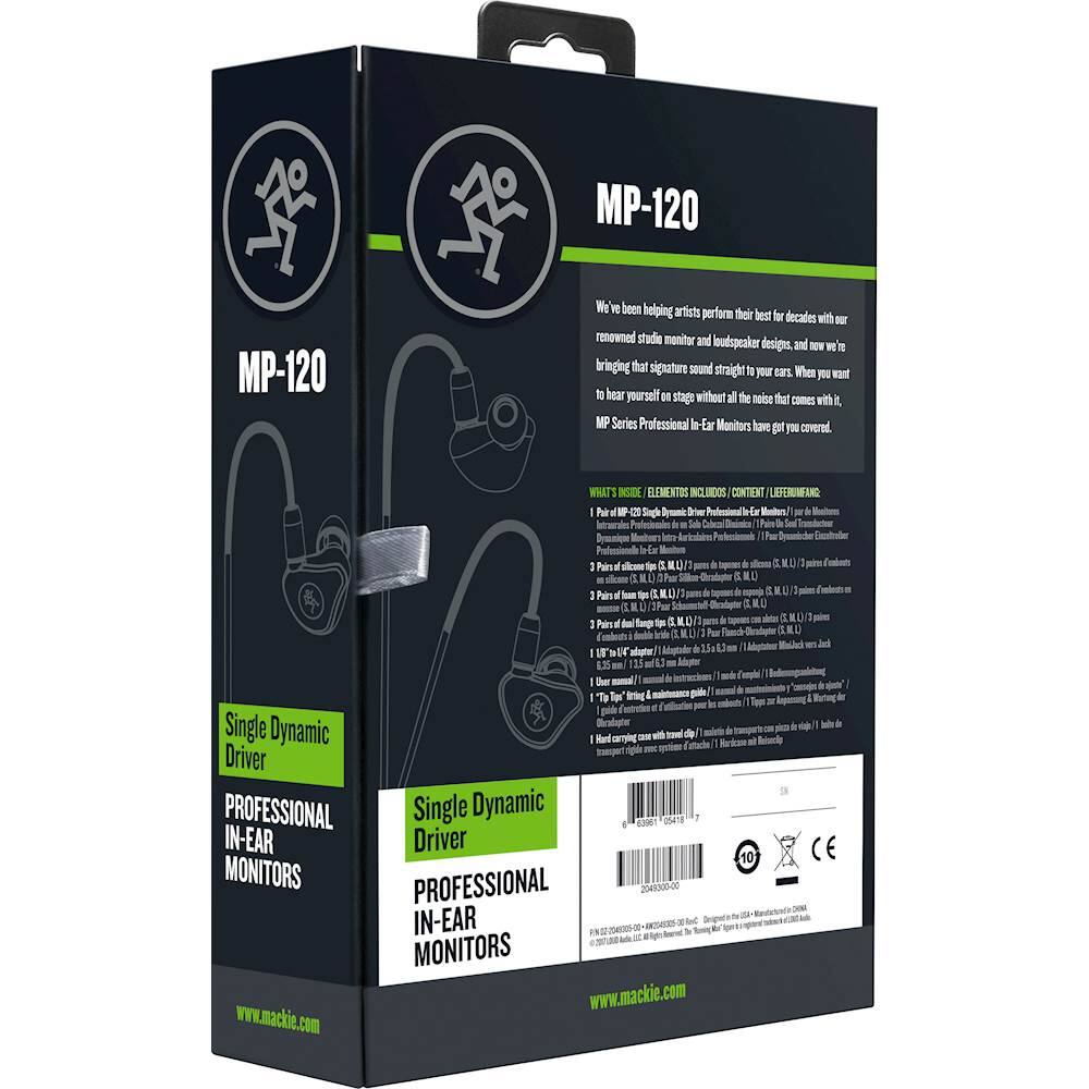 Alt View 14. Mackie - MP 120 In-Ear Headphones - Black.
