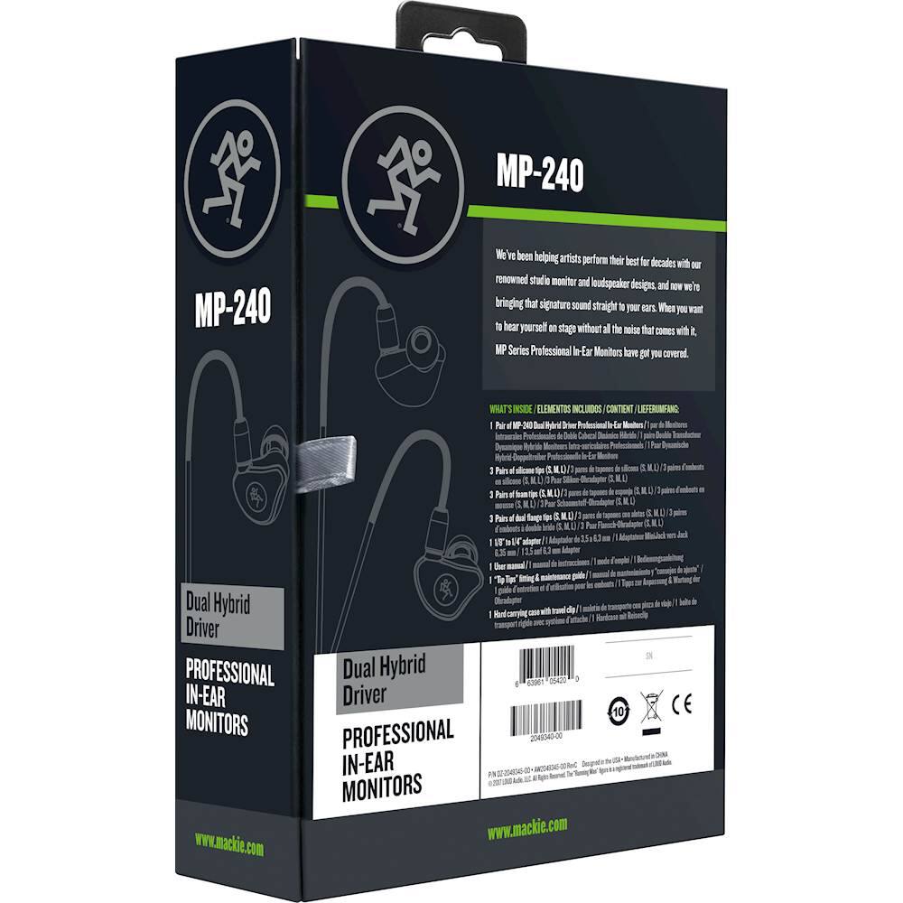 Alt View 14. Mackie - MP 240 In-Ear Headphones - Black.