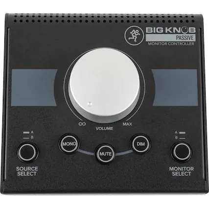 BIG KNOB PASSIVE MONITOR CONTROLLER A 8 MONO VOLUME MAX DIM A B MUTE SOURCE SELECT MONITOR SELECT