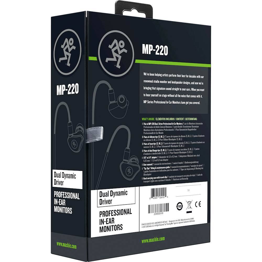 Alt View 14. Mackie - MP 220 In-Ear Headphones - Black.