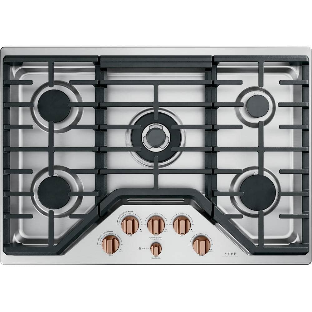 Alt View 11. Café - Knobs for Café Gas Cooktops - Brushed Copper.