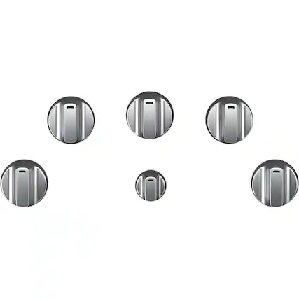 Front. Café - Knobs for Café Gas Cooktops - Brushed Stainless Steel.