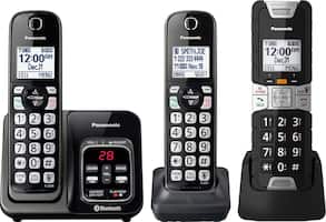 Panasonic - KX-TGD583M DECT 6.0 Expandable Cordless Phone System with Digital Answering System - Black - Angle_Zoom