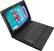 Front. Super Sonic - 10.1” Touch 2in1 Intel CherryTrail Z8350 2GB 32GB - Silver tablet with Black case and keyboard.
