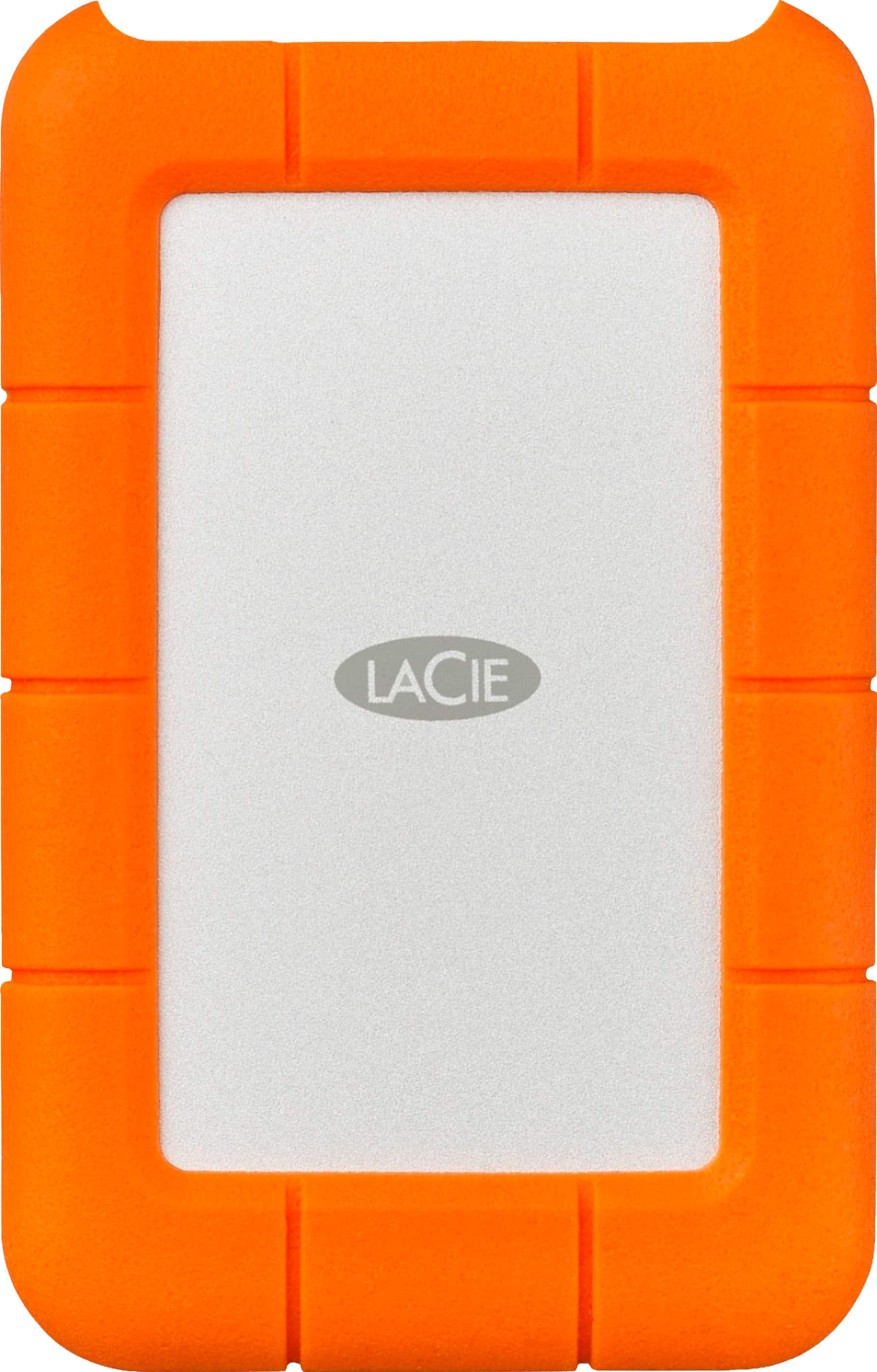 LaCie - Rugged 5TB External USB-C, USB 3.1 Gen 1 Portable Hard Drive - Orange/Silver