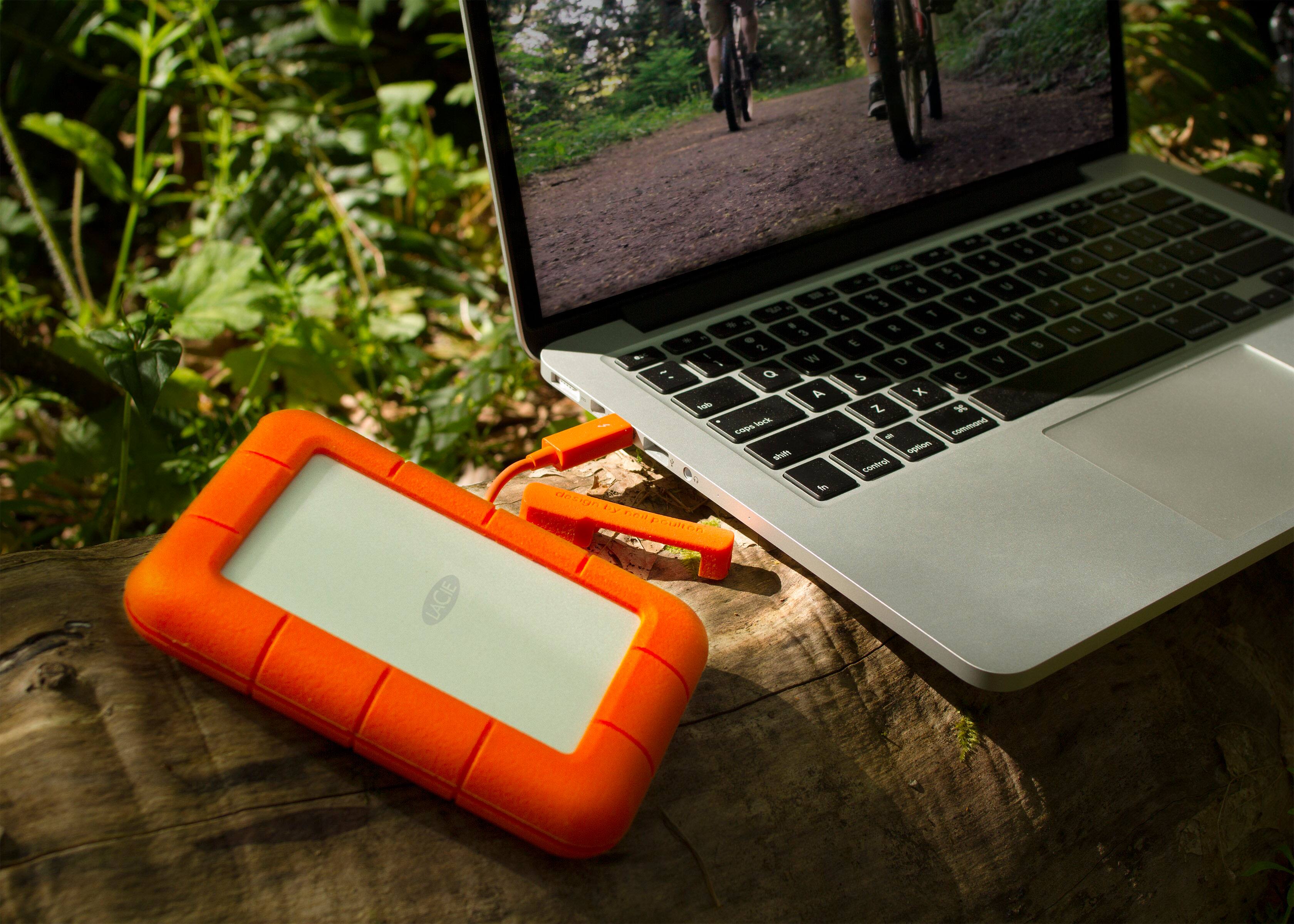 Alt View 15. LaCie - Rugged 5TB External USB-C, USB 3.1 Gen 1 Portable Hard Drive - Orange/Silver.